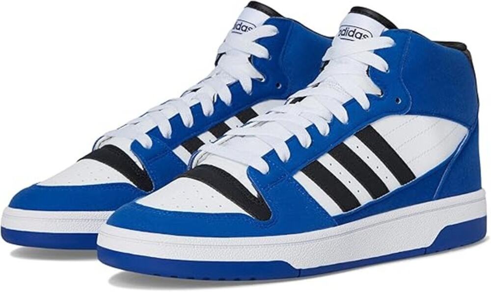 NWT adidas Unisex Turnaround Mid Top Basketball Sneaker,Blue/Black/White, 9 Men